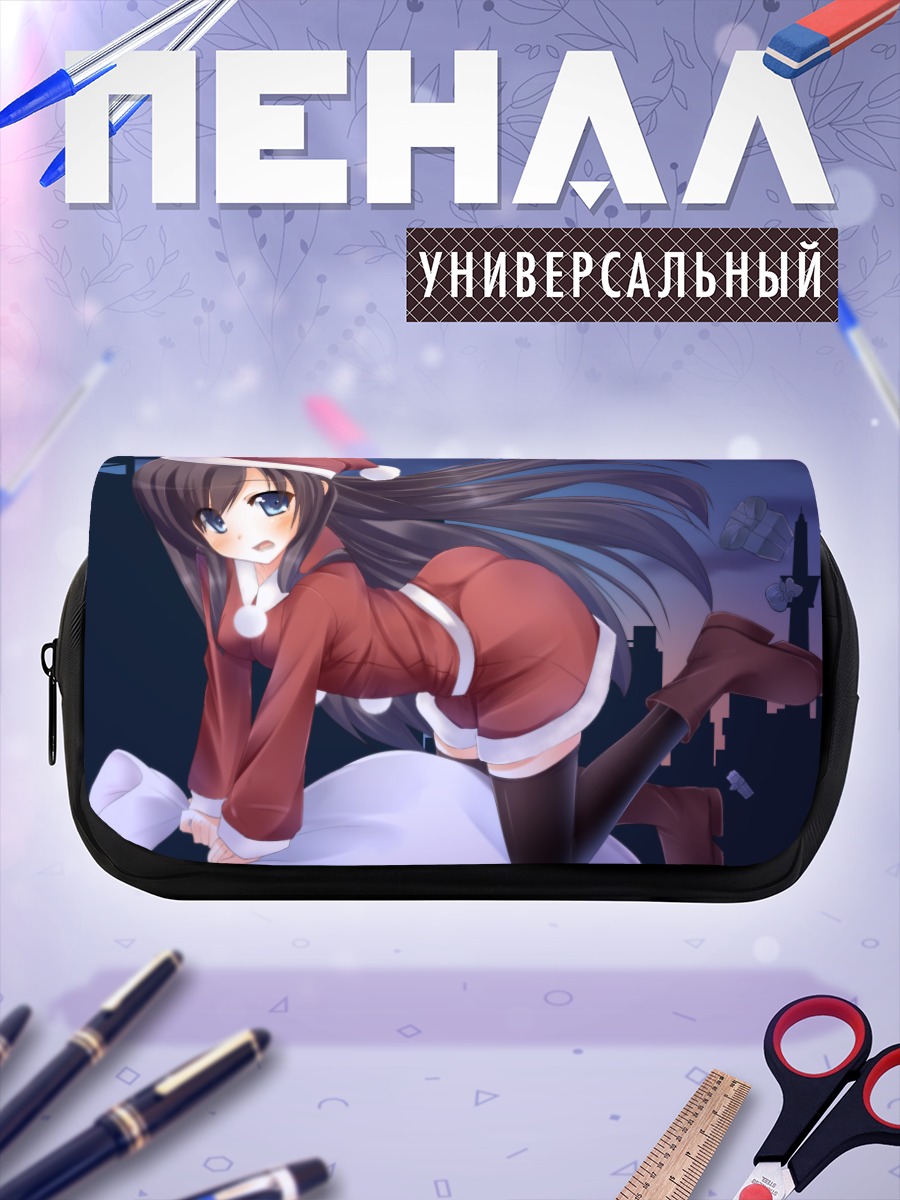 Пенал-косметичка Девушка в костюме Санты