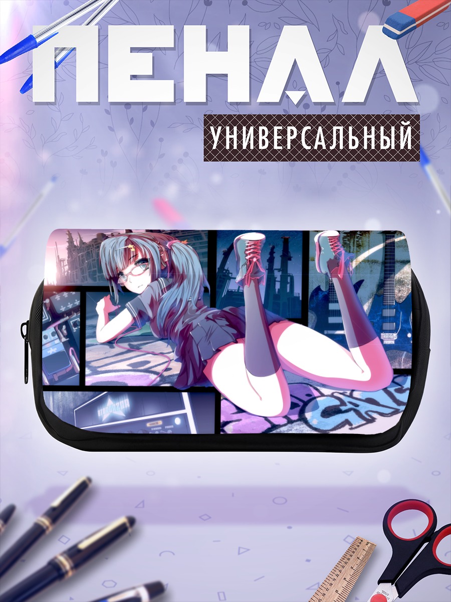 Пенал-косметичка Мику Хацунэ с гитарой
