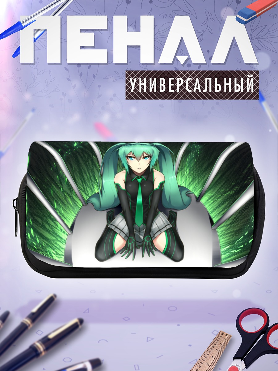 Пенал-косметичка Мику Хацунэ в зелени