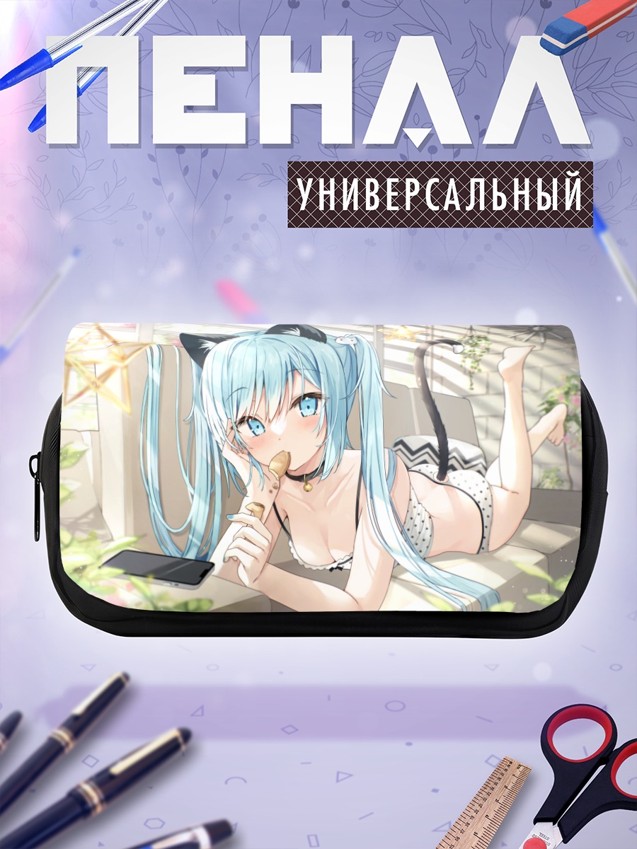 Пенал-косметичка Мику Хацунэ кошка