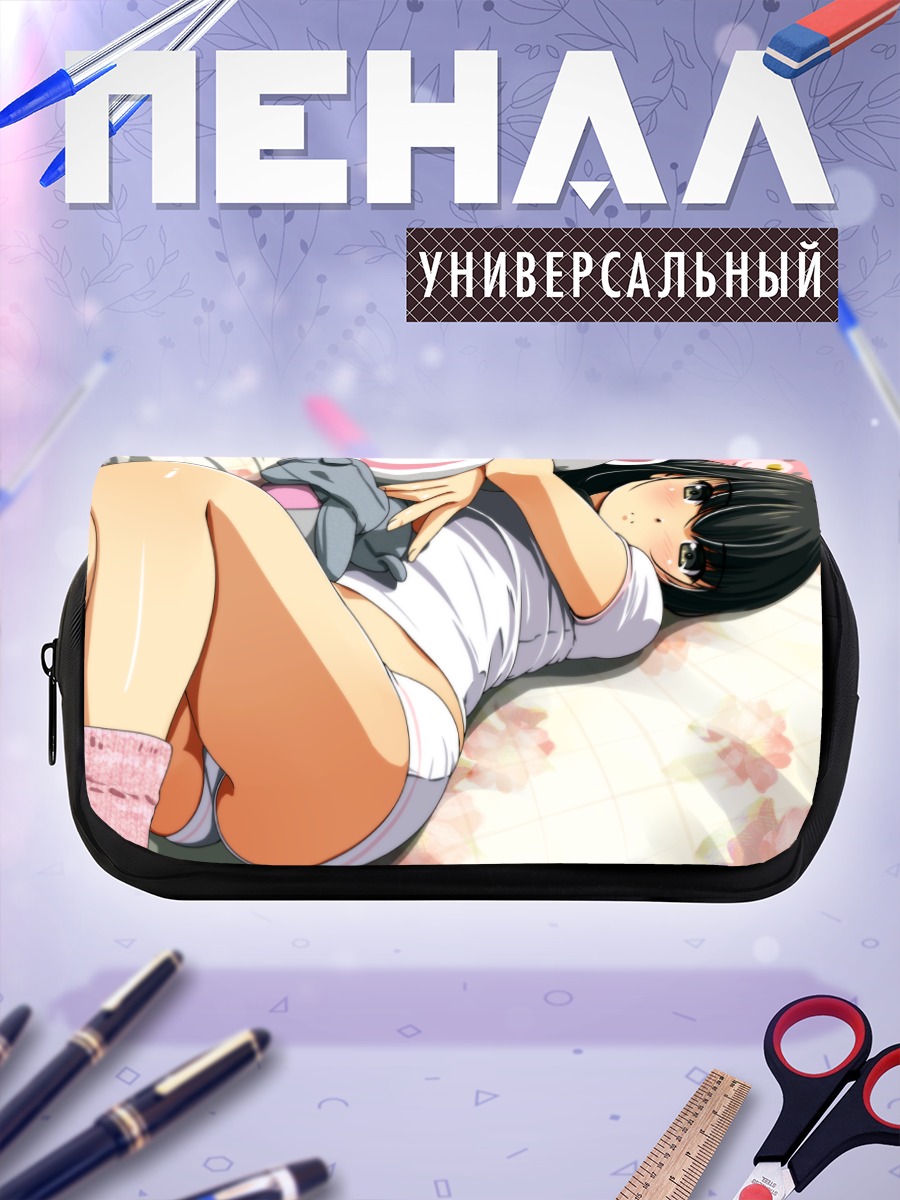 Пенал-косметичка Девушка с мишкой