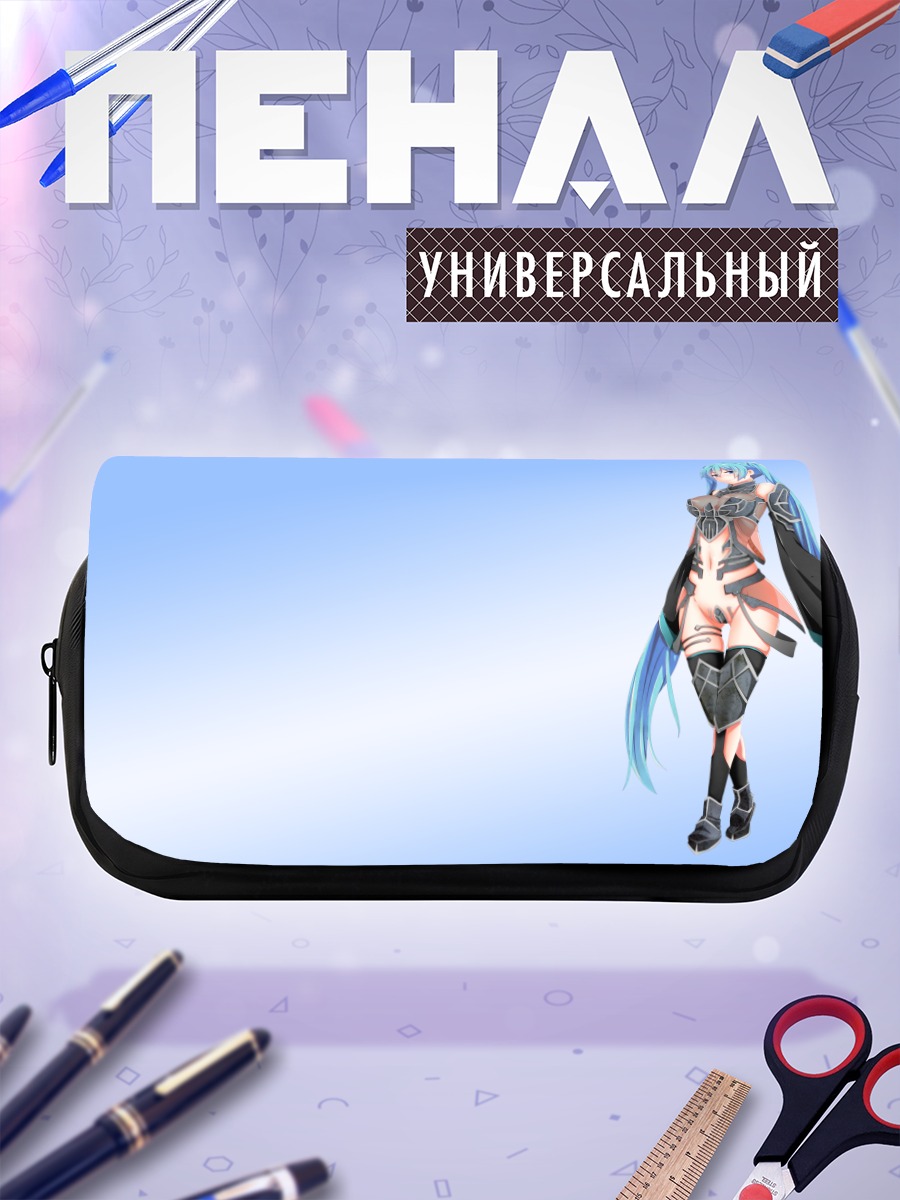 Пенал-косметичка Мику Хацунэ в голубом