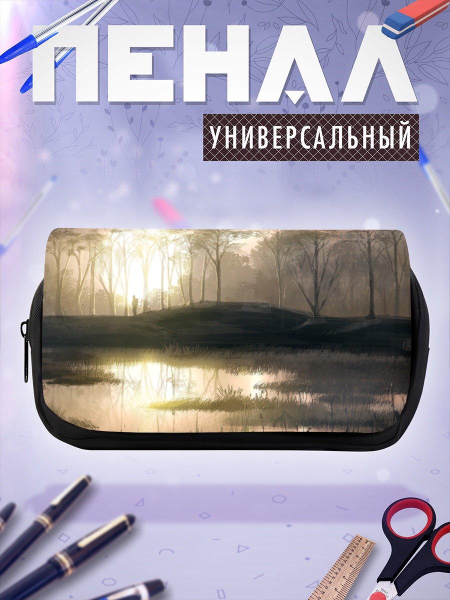 Пенал-косметичка Лесной пейзаж у воды