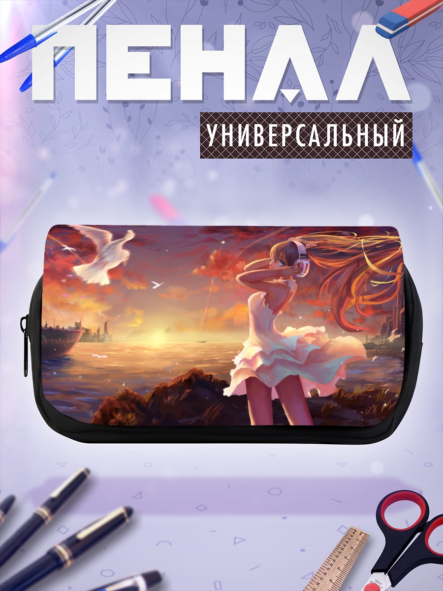 Пенал-косметичка Мику Хацунэ и чайка