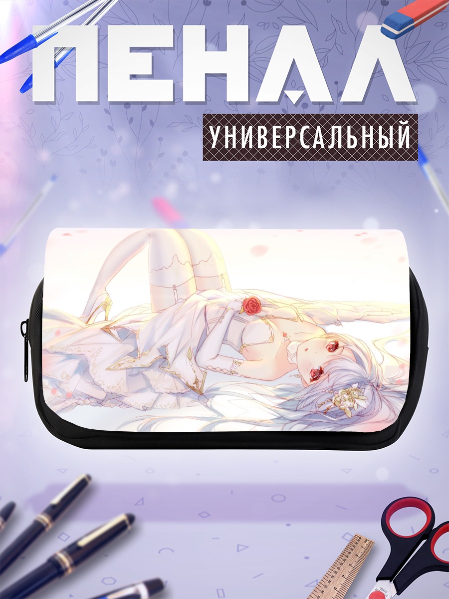 Пенал-косметичка Беловолосая девушка в цветах