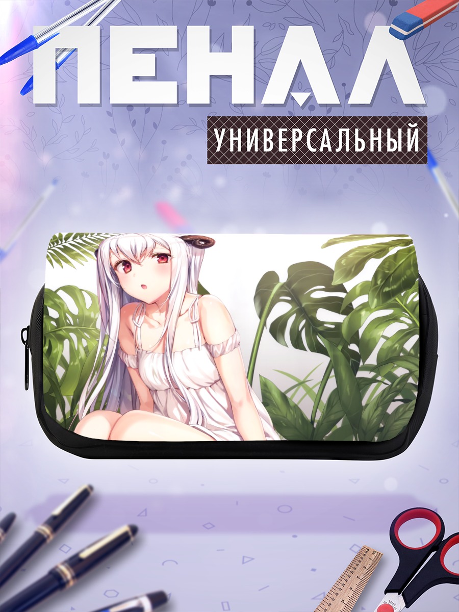 Пенал-косметичка Беловолосая девушка в джунглях