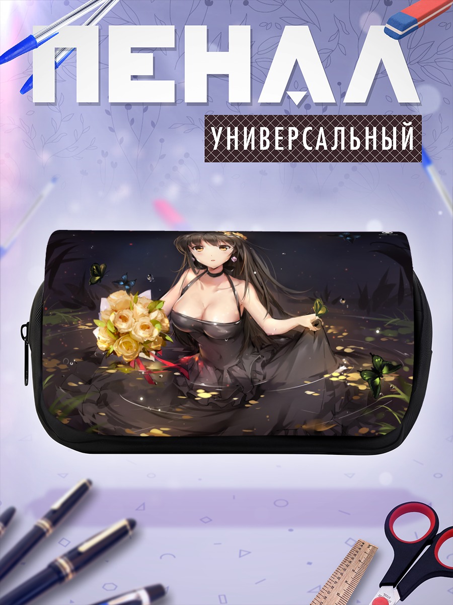 Пенал-косметичка Девушка с розами
