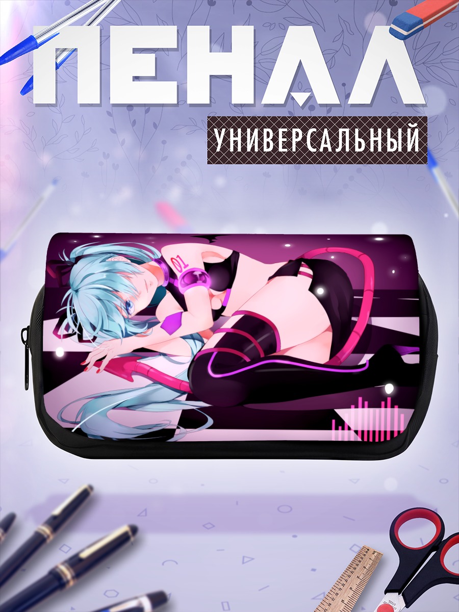 Пенал-косметичка Мику Хацунэ в черном