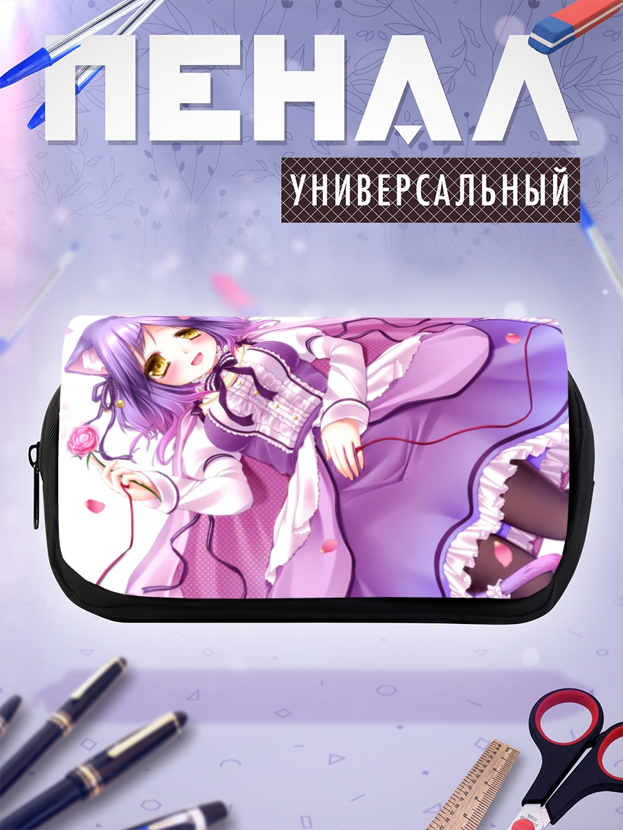 Пенал-косметичка Кошкодевочка в цветах