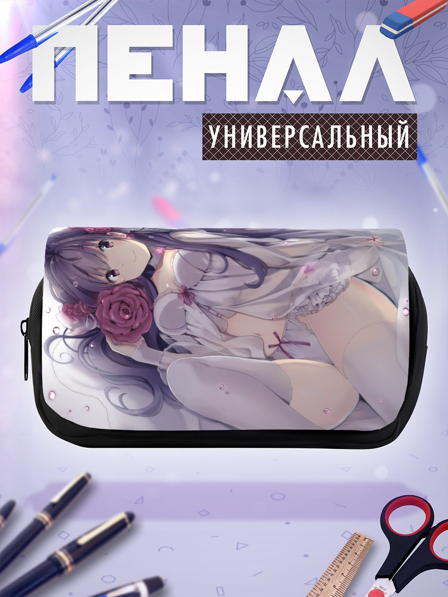 Пенал-косметичка Девушка с розами