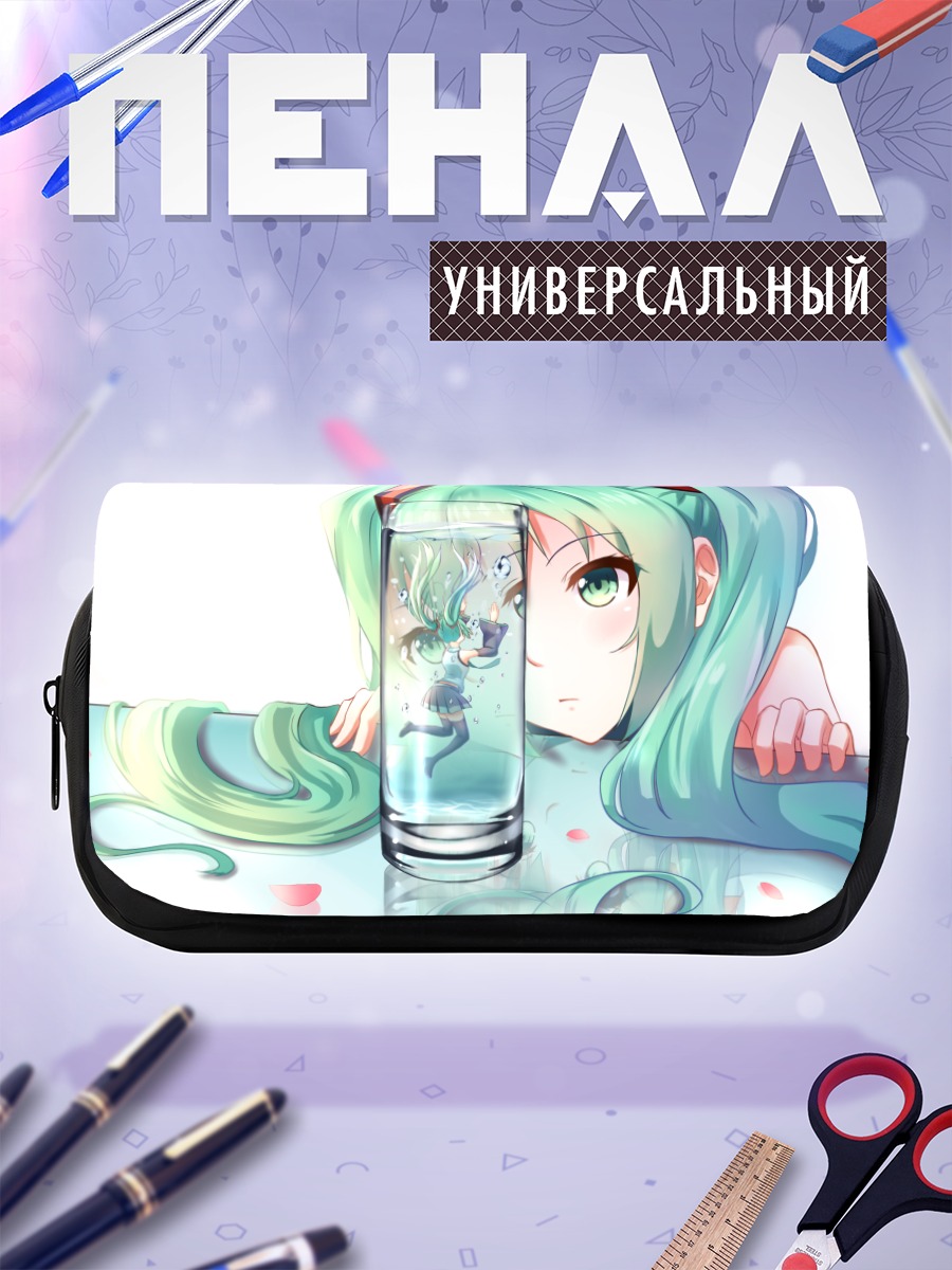 Пенал-косметичка Мику Хацунэ в стакане
