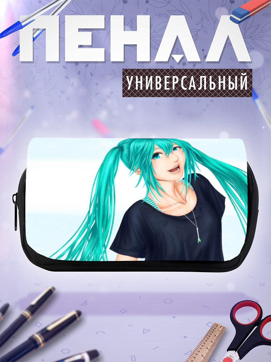 Пенал-косметичка Мику Хацунэ в черном