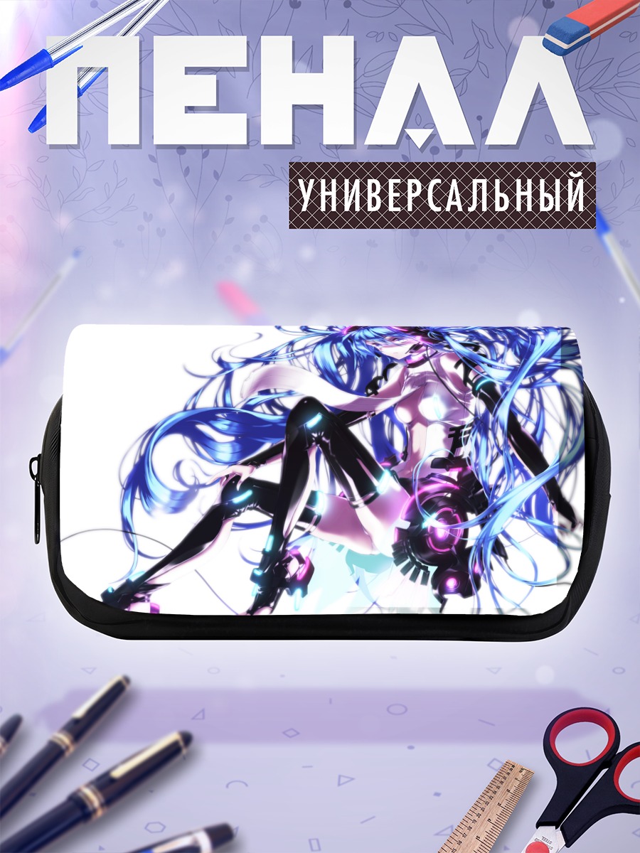 Пенал-косметичка Мику Хацунэ в неоне