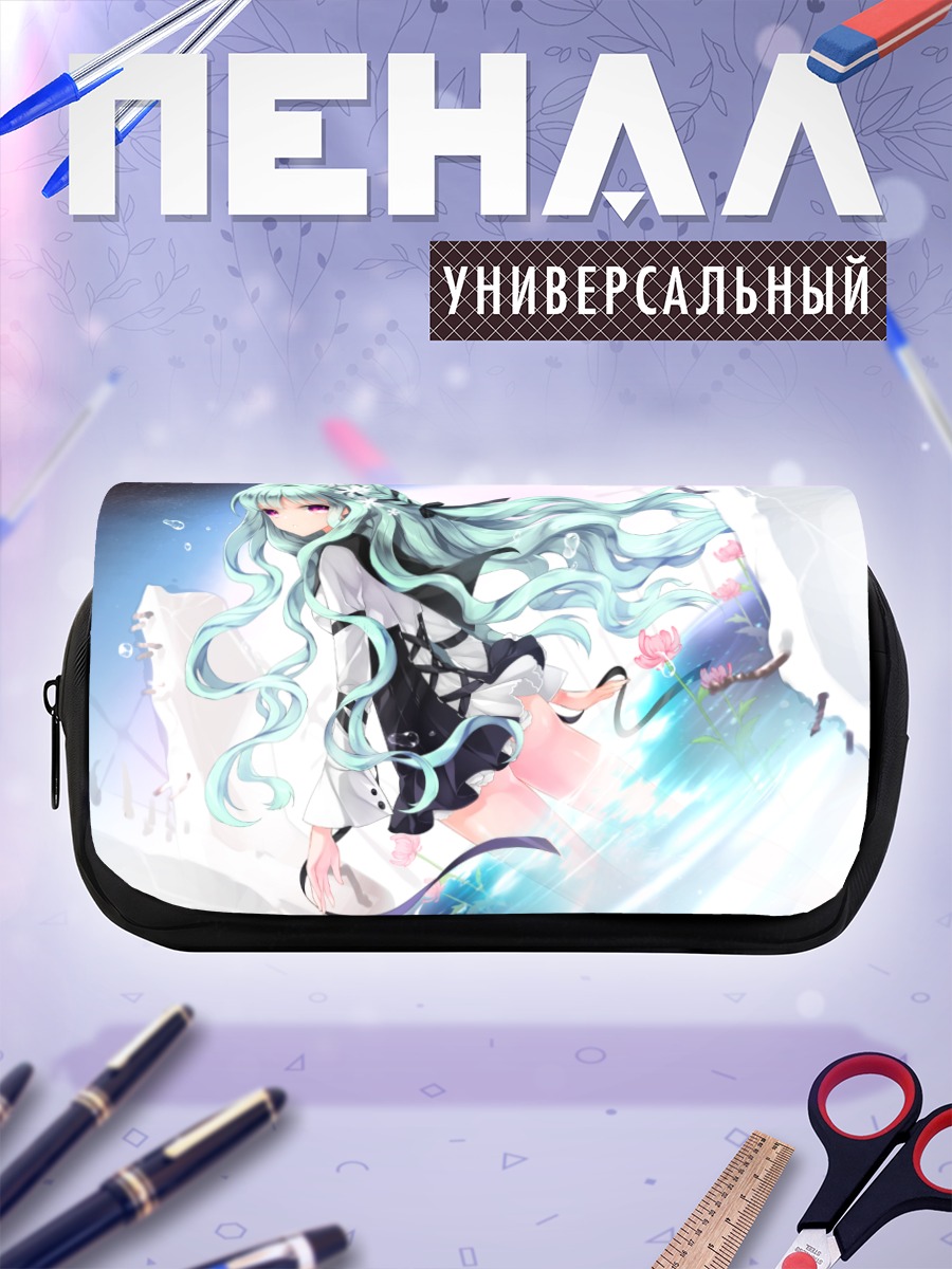 Пенал-косметичка Мику Хацунэ в цветах