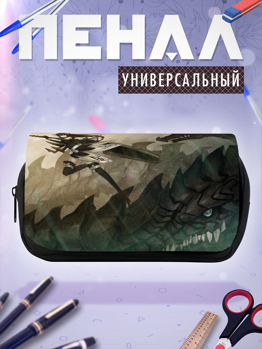 Пенал-косметичка Девушка с драконом