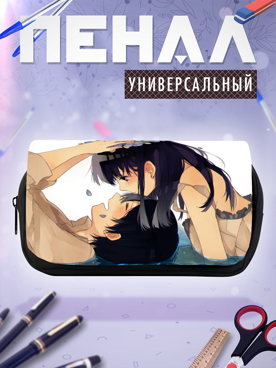 Пенал-косметичка Поцелуй в цветах