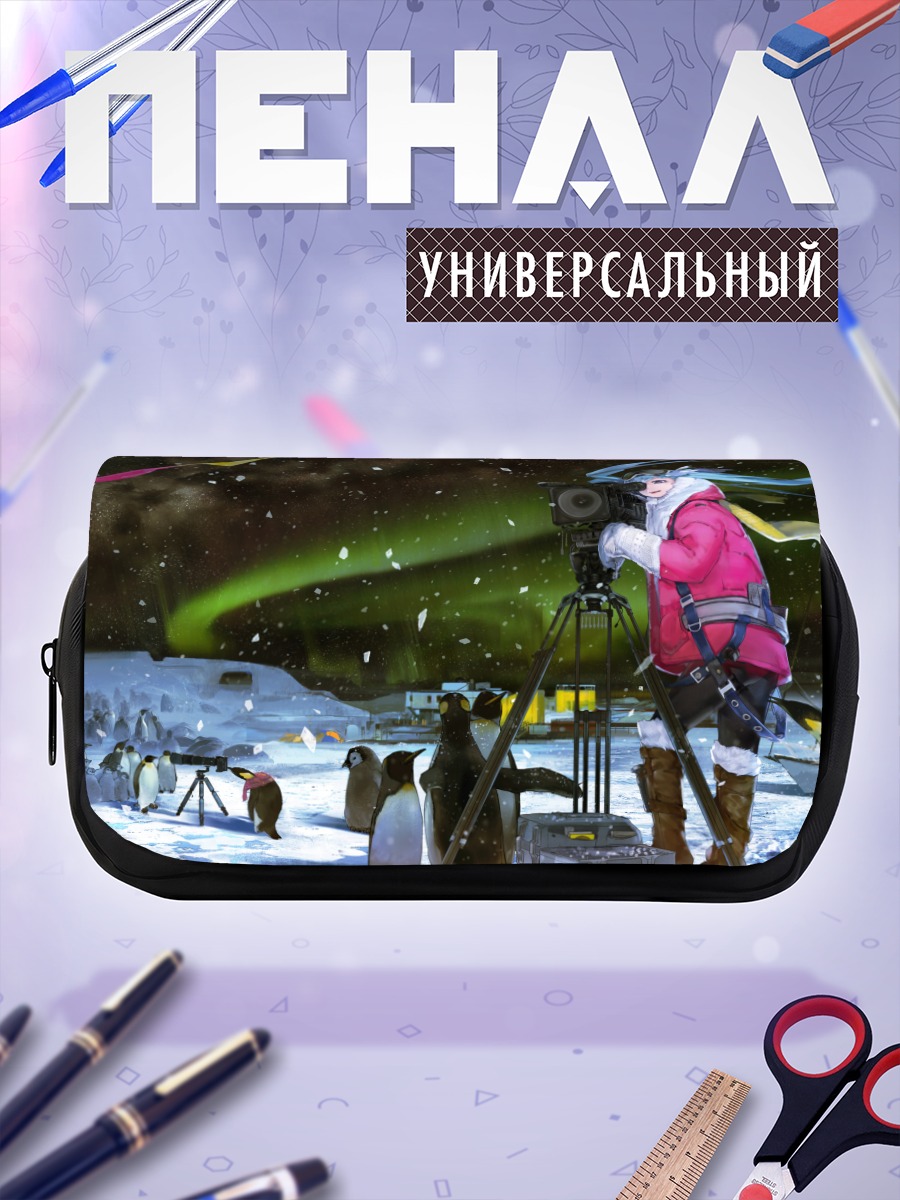 Пенал-косметичка Мику Хацунэ и северное сияние