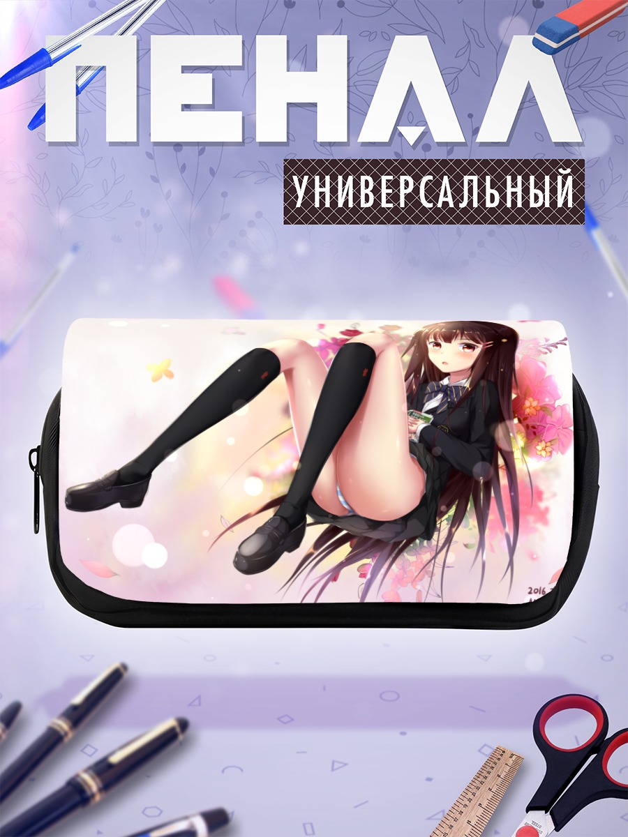 Пенал-косметичка Школьница в цветах