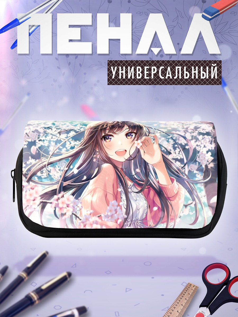 Пенал-косметичка Девушка в сакуре