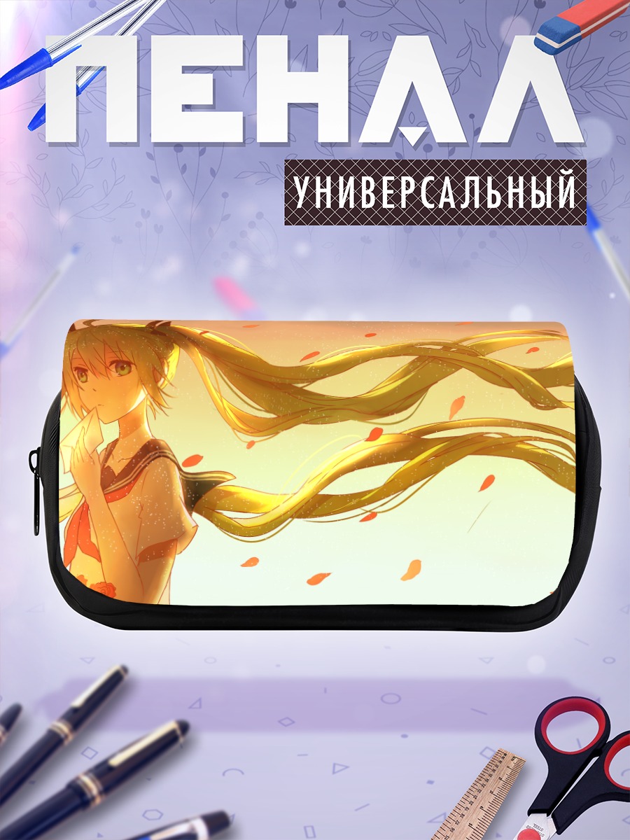 Пенал-косметичка Мику Хацунэ в лепестках