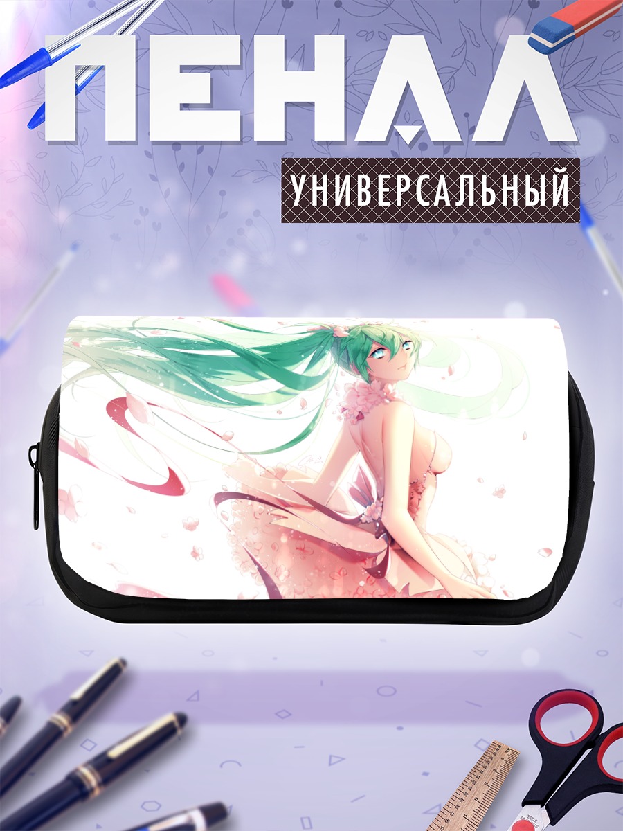 Пенал-косметичка Мику Хацунэ в лепестках