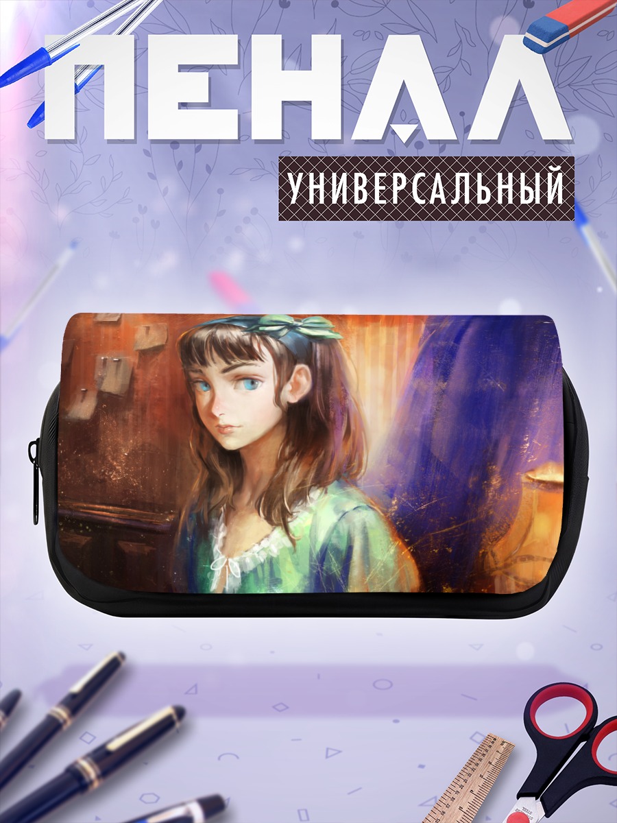 Пенал-косметичка Девушка с бантом