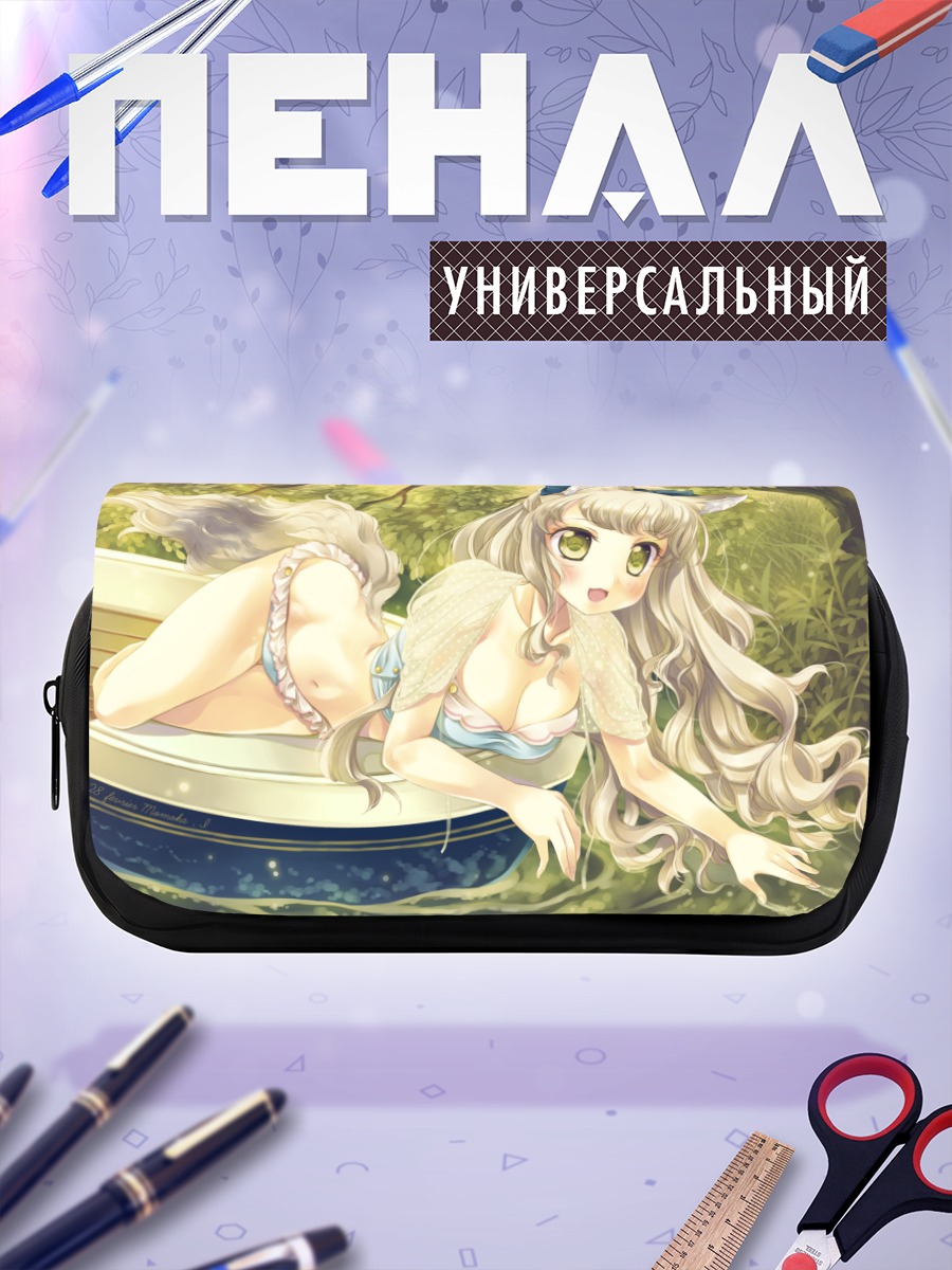 Пенал-косметичка Девушка-лисица в лодке