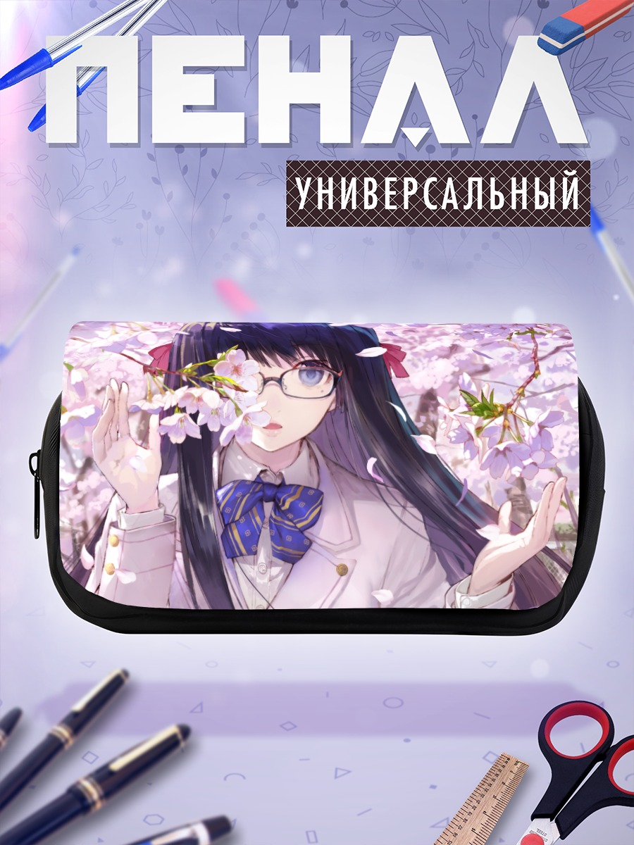 Пенал-косметичка Девушка в сакуре