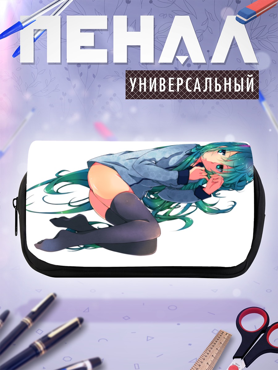Пенал-косметичка Мику Хацунэ в голубом