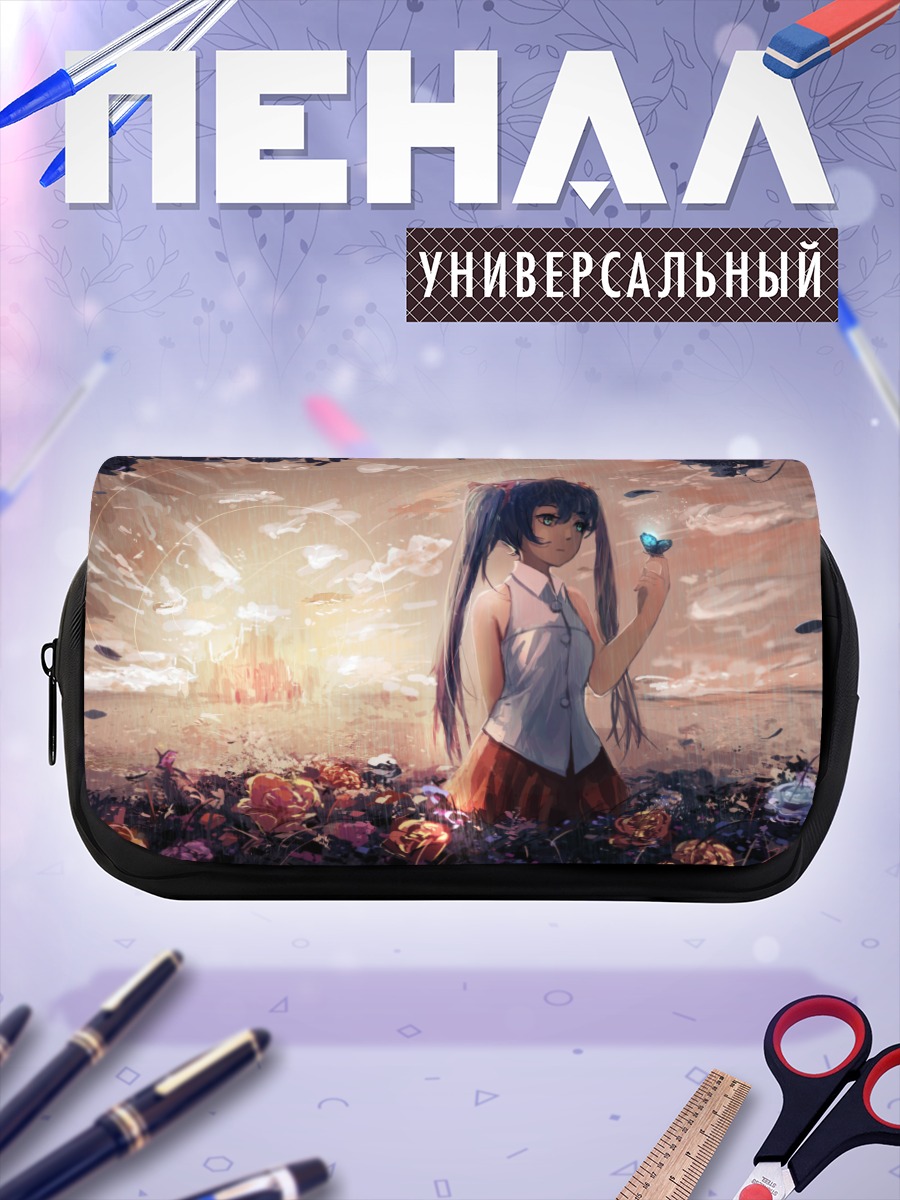 Пенал-косметичка Мику Хацунэ в цветах
