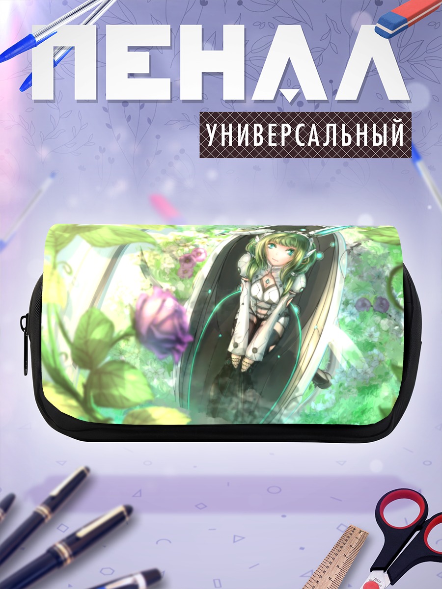 Пенал-косметичка Девушка-зайка в цветах