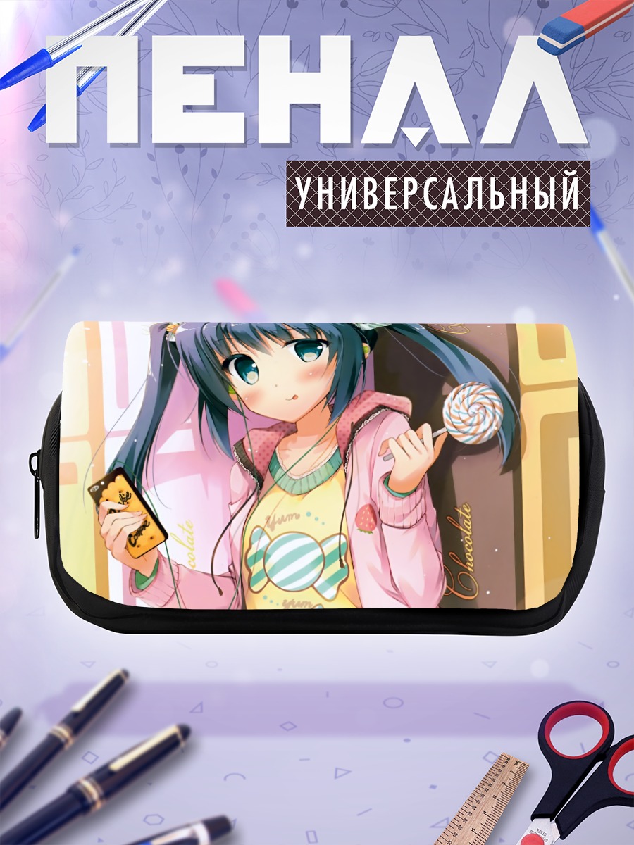Пенал-косметичка Мику Хацунэ с леденцом