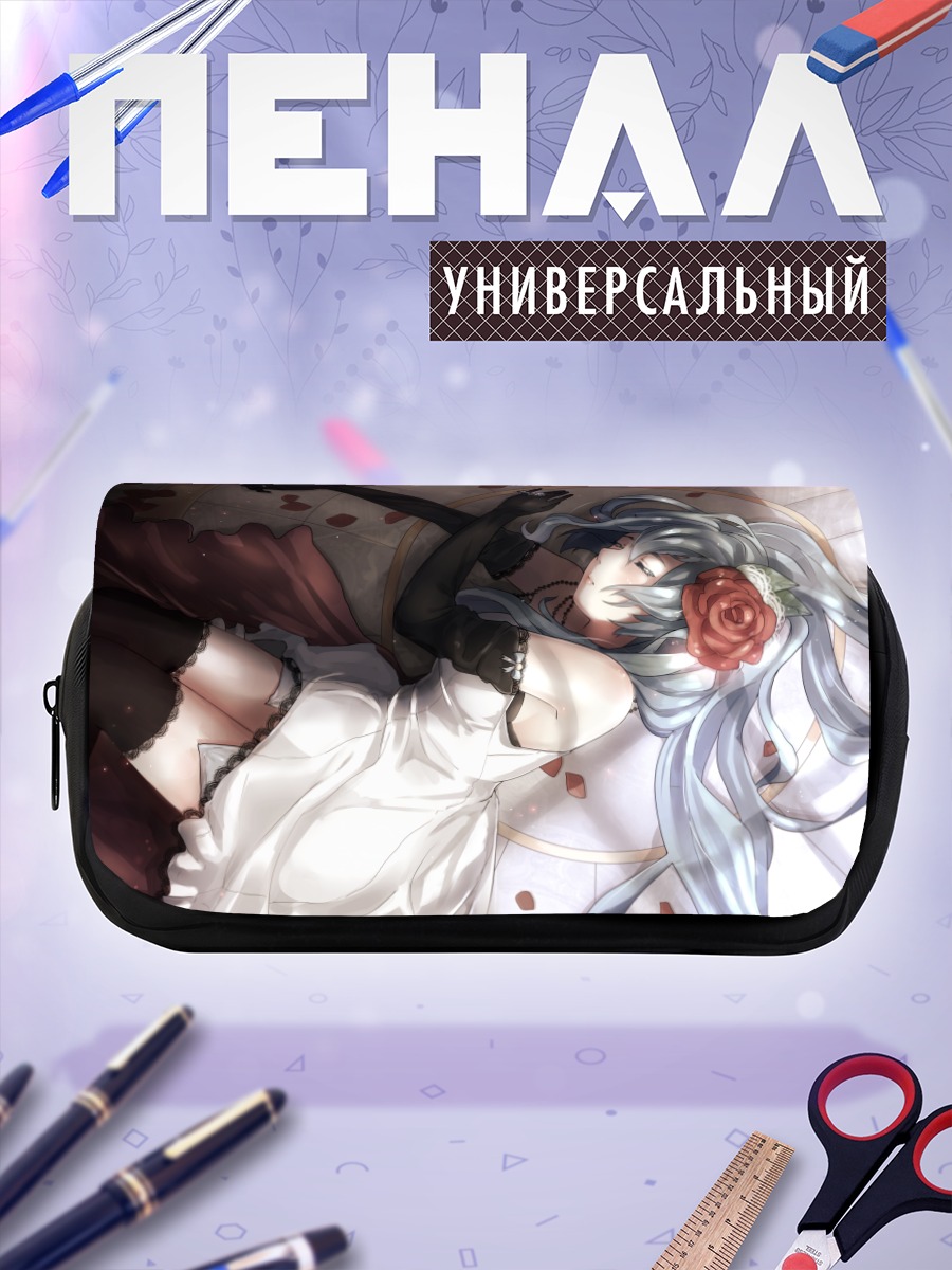 Пенал-косметичка Мику Хацунэ с розой
