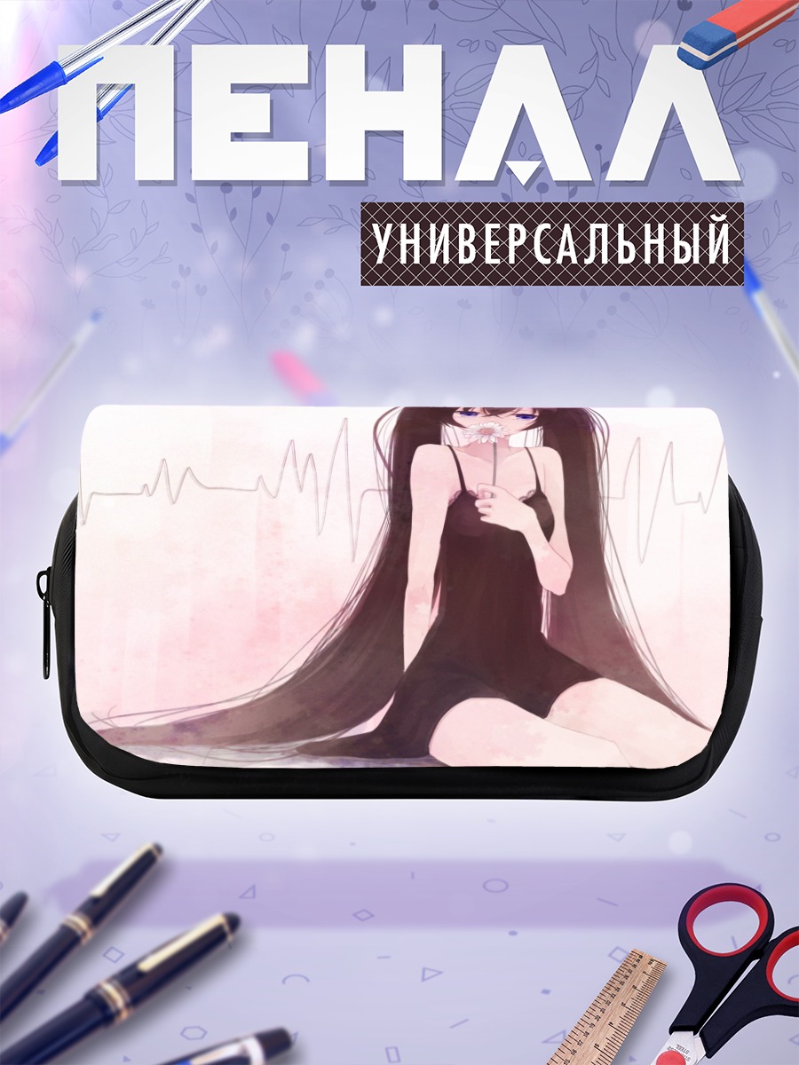 Пенал-косметичка Мику Хацунэ с цветком