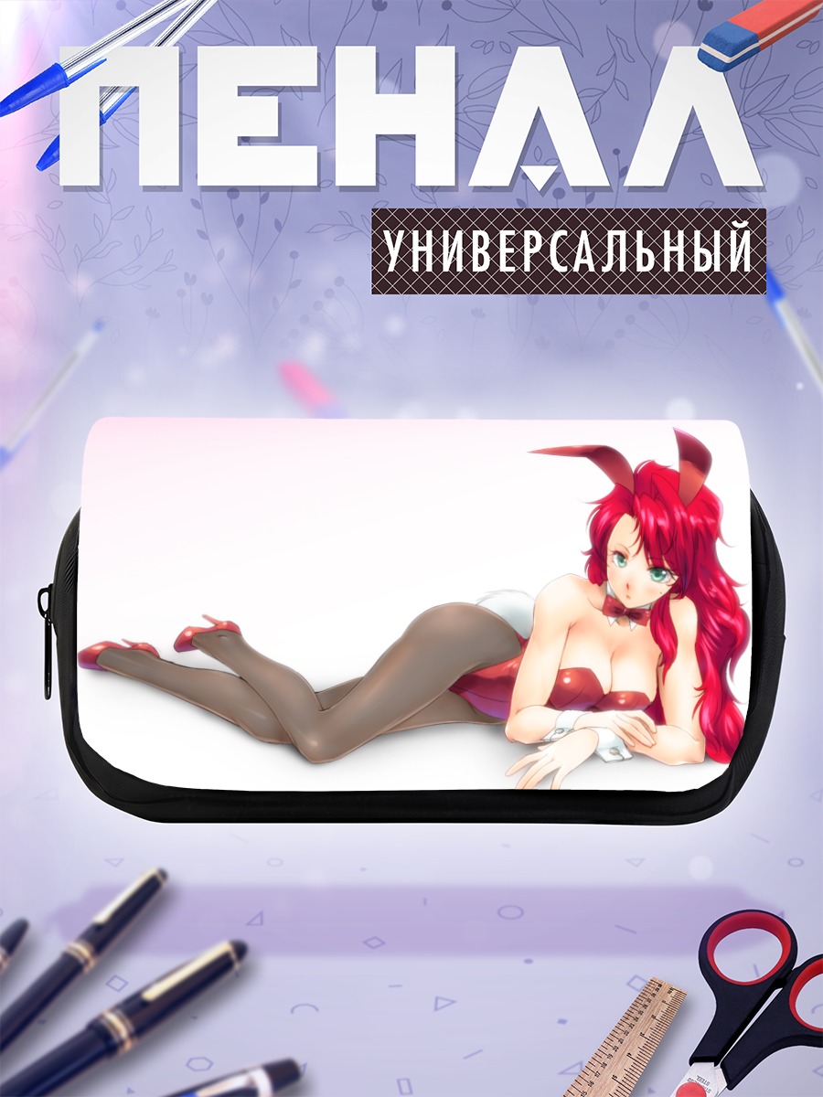 Пенал-косметичка Рыжая девушка-зайка