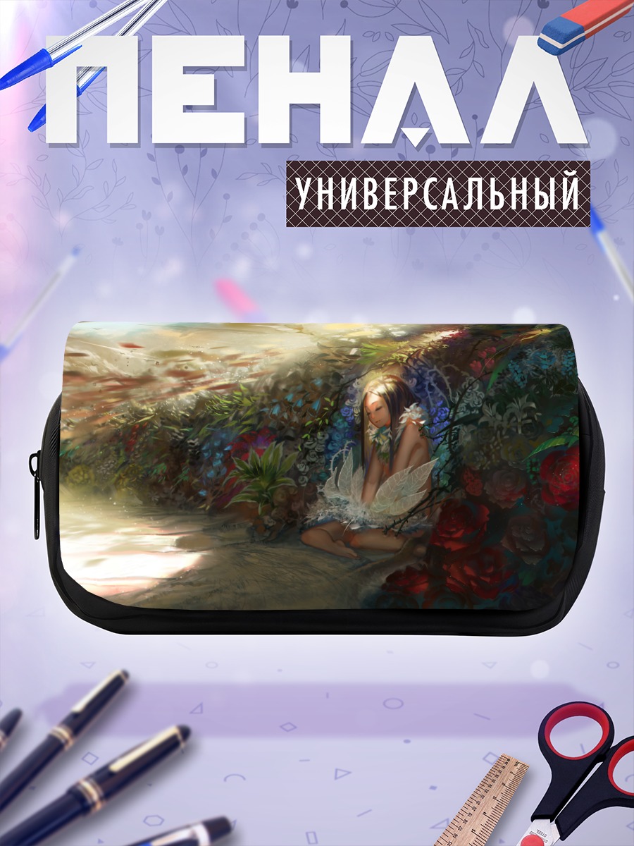 Пенал-косметичка Девушка в цветах