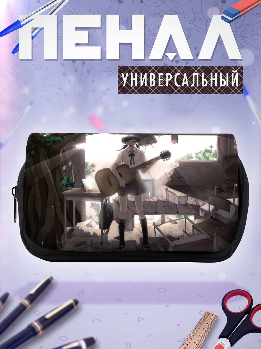 Пенал-косметичка Мику Хацунэ с гитарой