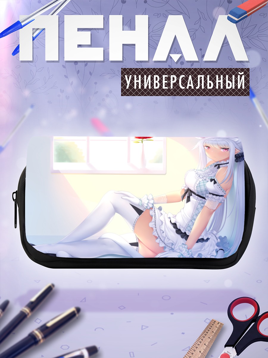 Пенал-косметичка Кошкодевочка с розой