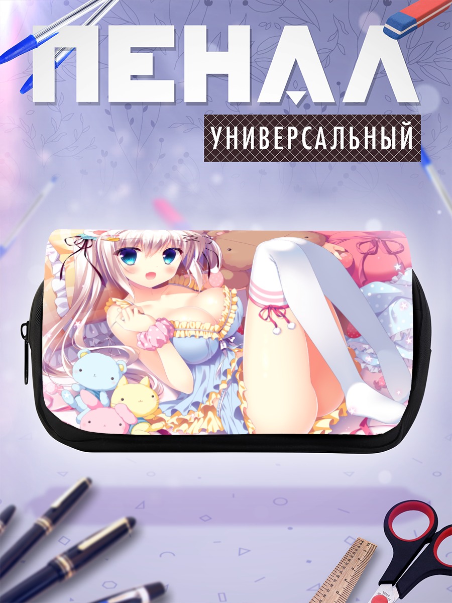 Пенал-косметичка Девушка с мишками