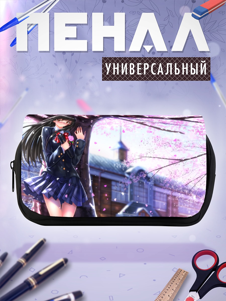 Пенал-косметичка Девушка в сакуре
