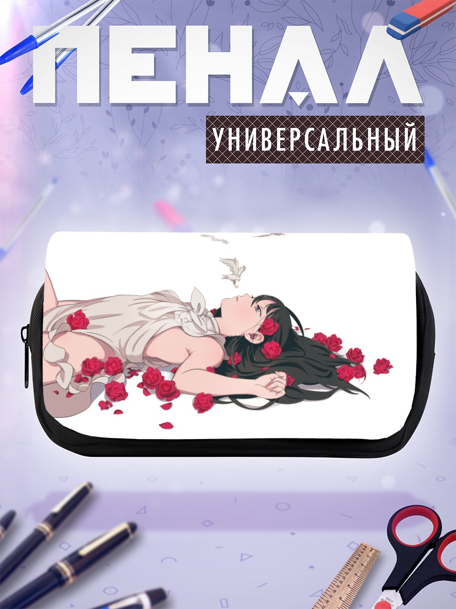 Пенал-косметичка Девушка в розах