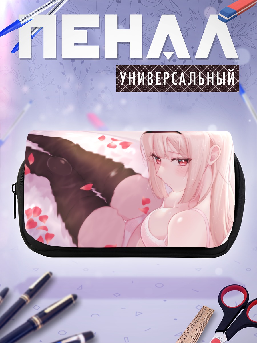 Пенал-косметичка Блондинка в лепестках