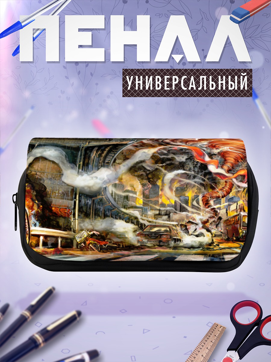 Пенал-косметичка Мотоцикл в огне