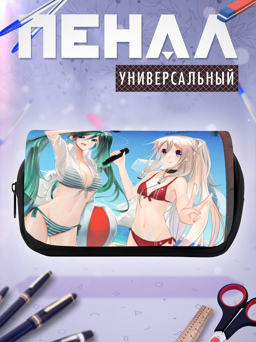 Пенал-косметичка Мику Хацунэ и Иа на пляже