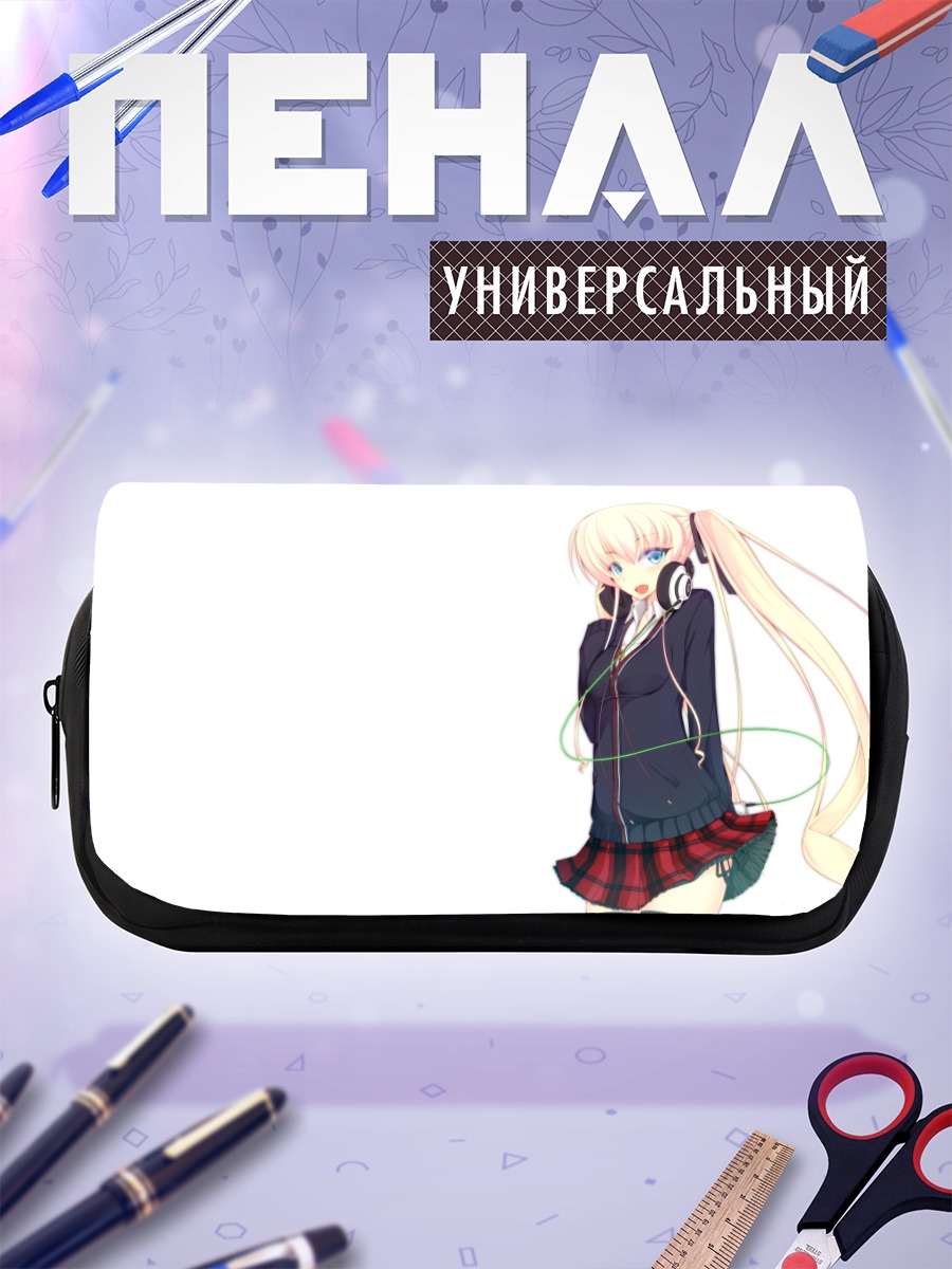 Пенал-косметичка Блондинка в наушниках