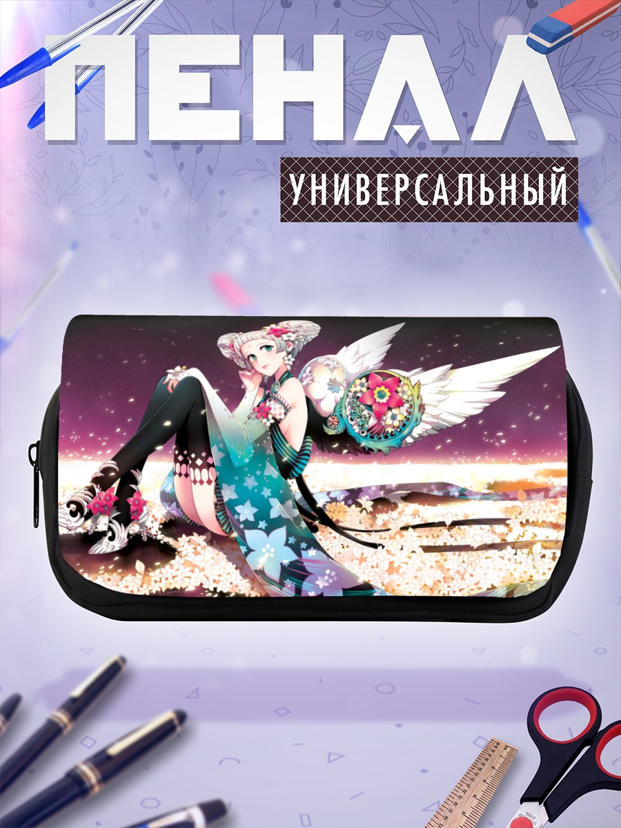 Пенал-косметичка Крылатая девушка в цветах