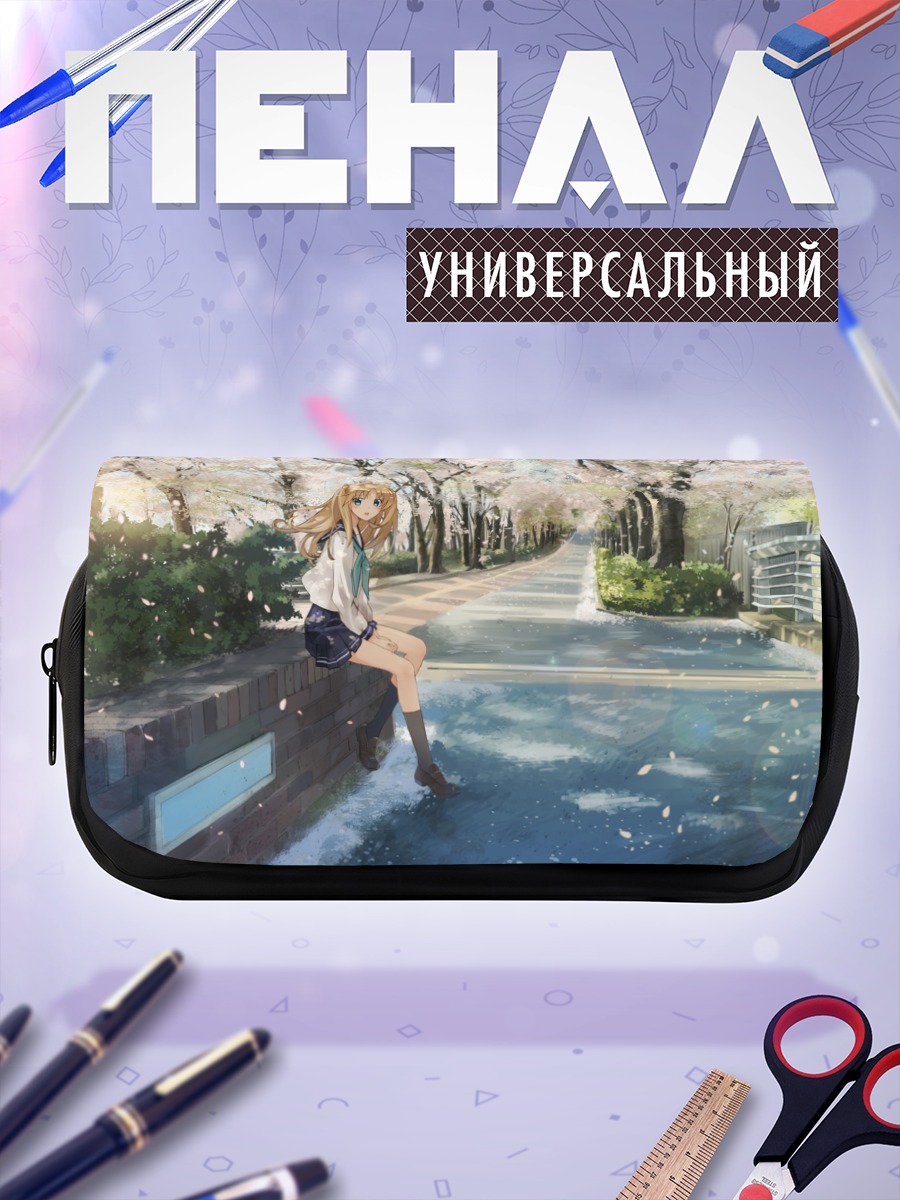 Пенал-косметичка Девушка в сакуре