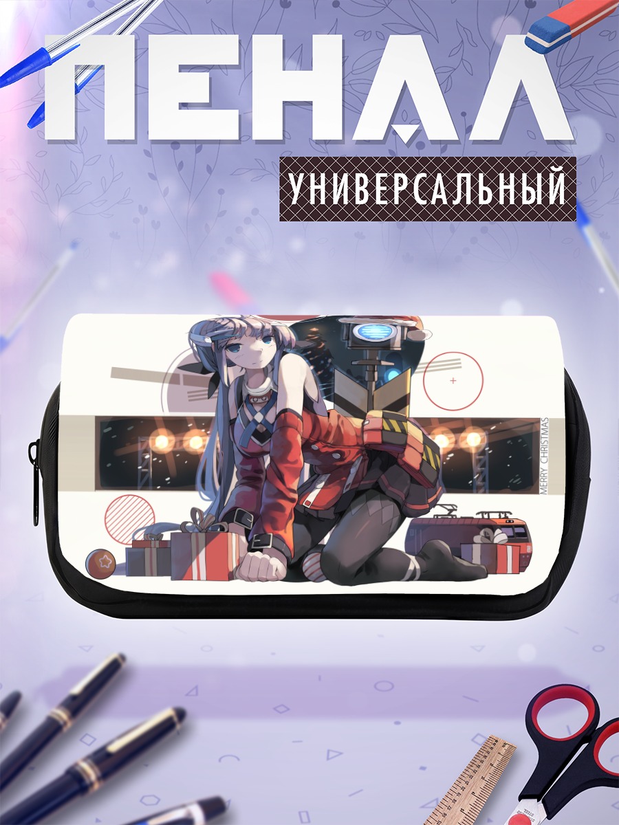 Пенал-косметичка Мику Хацунэ в Санта-шапке