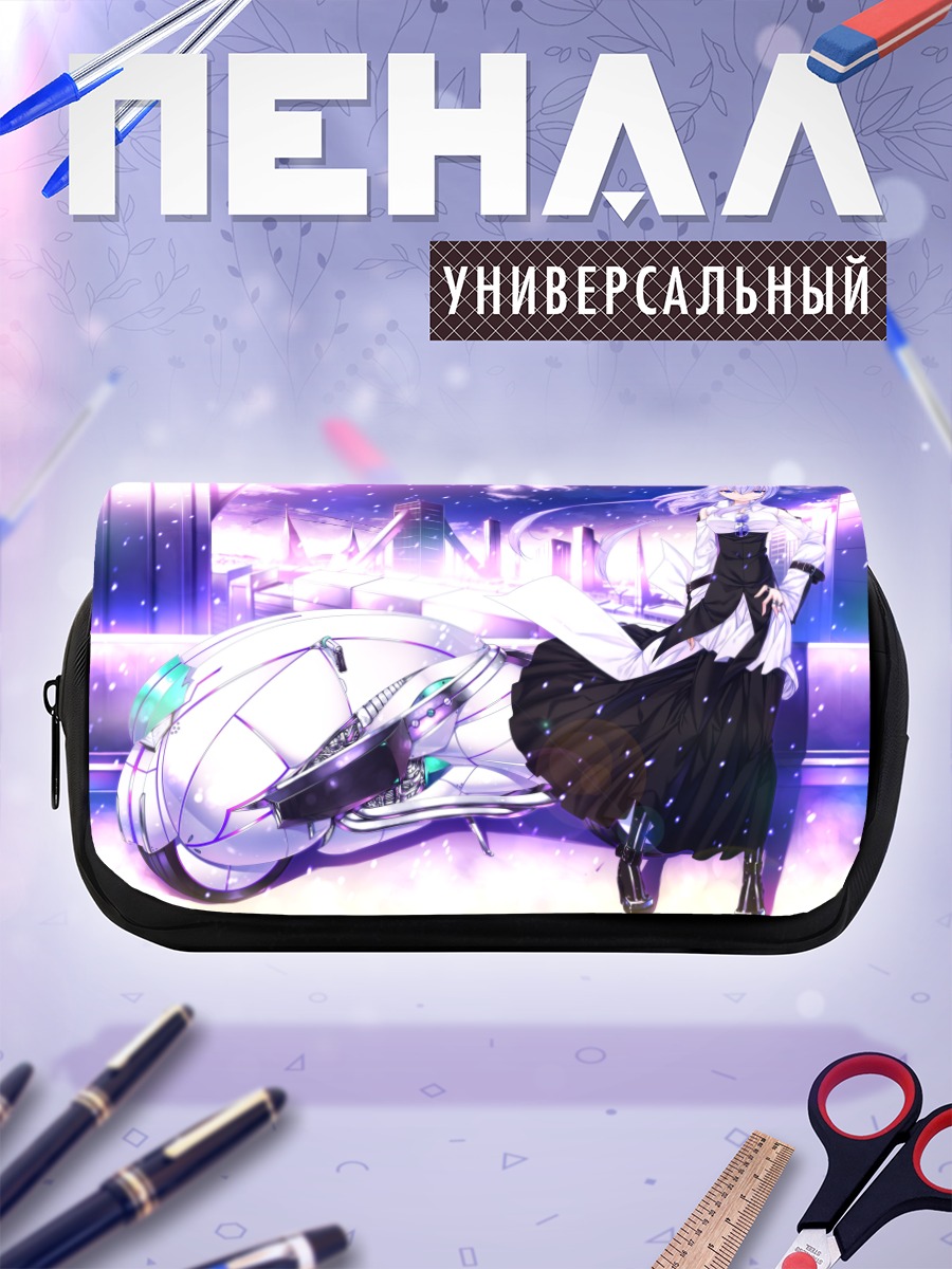 Пенал-косметичка Девушка на мотоцикле