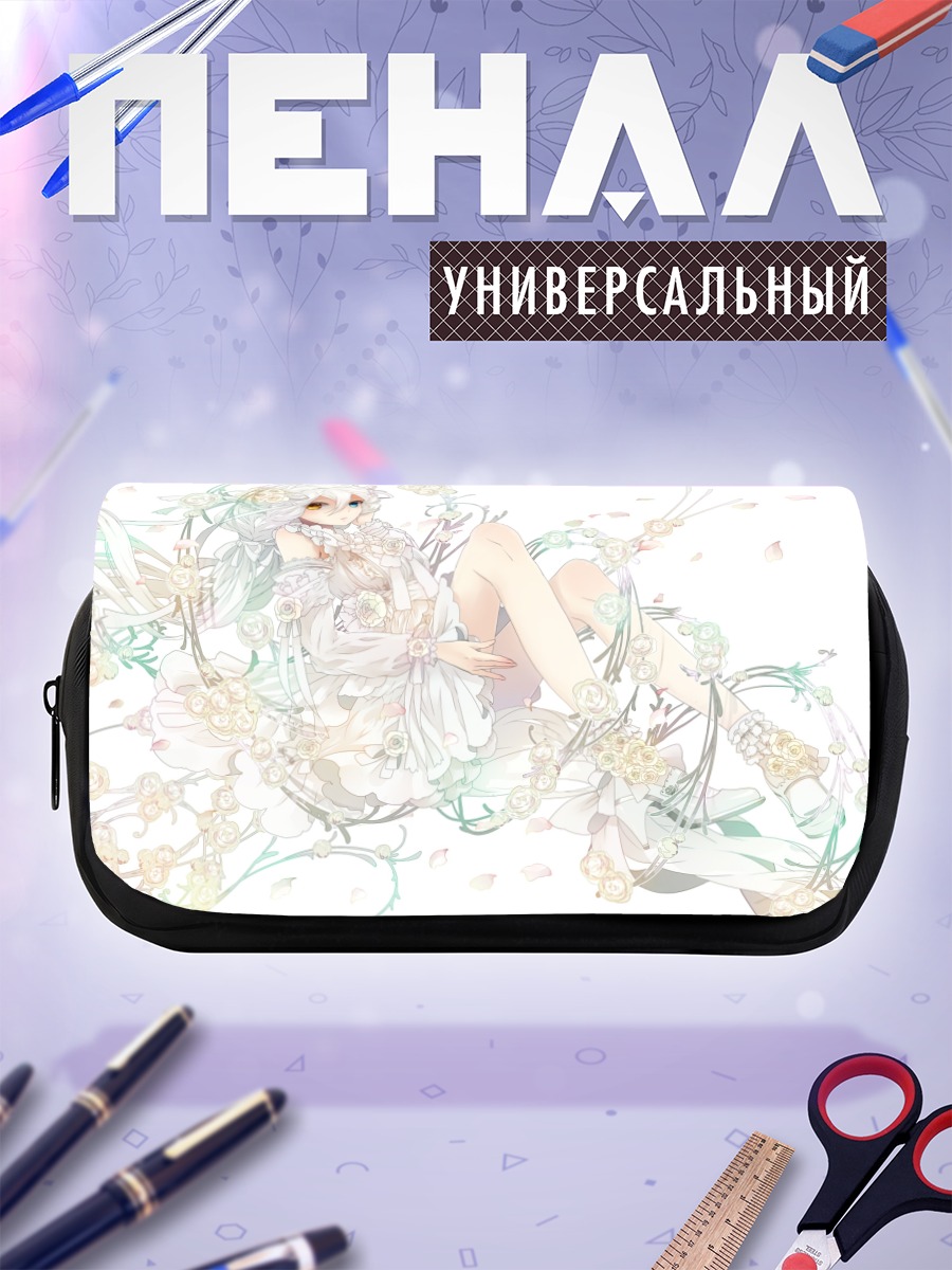 Пенал-косметичка Белая девушка в цветах